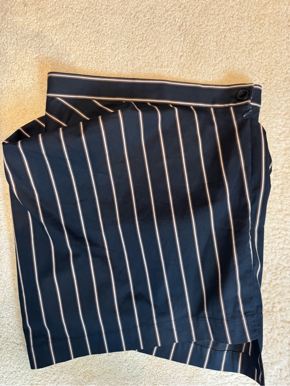 Vivienne Westwood Navy Blue and White Pinstripe Asymmetrical Skirt Size 40